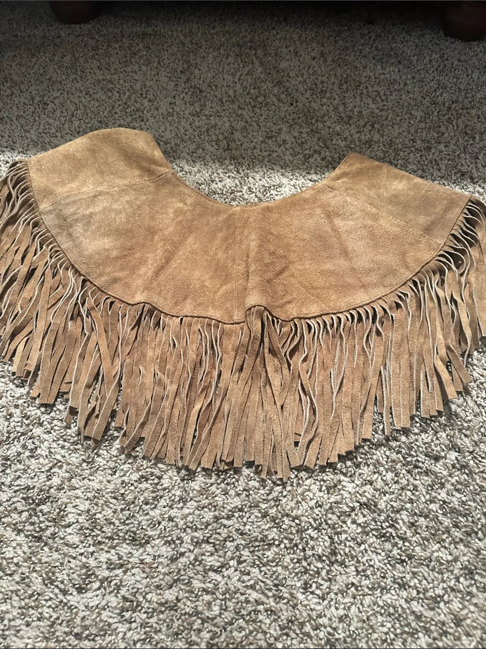 Vintage Suede Fringe Capelet in Tan - Women's Jacket & Coat - Picture 6 of 11